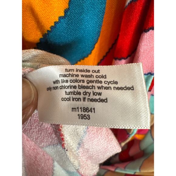 Lane Bryant Chevron Multicolor Rainbow Maxi Dress 18/20 Tie Front Knot Tie - Picture 8 of 9